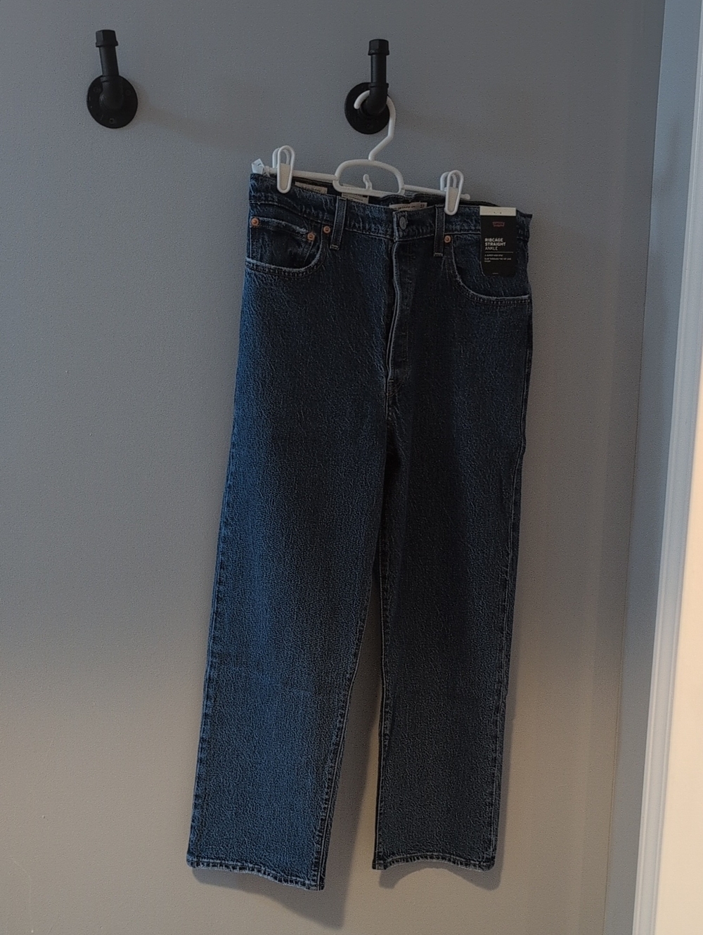 Dark Blue Straight-Leg Jeans